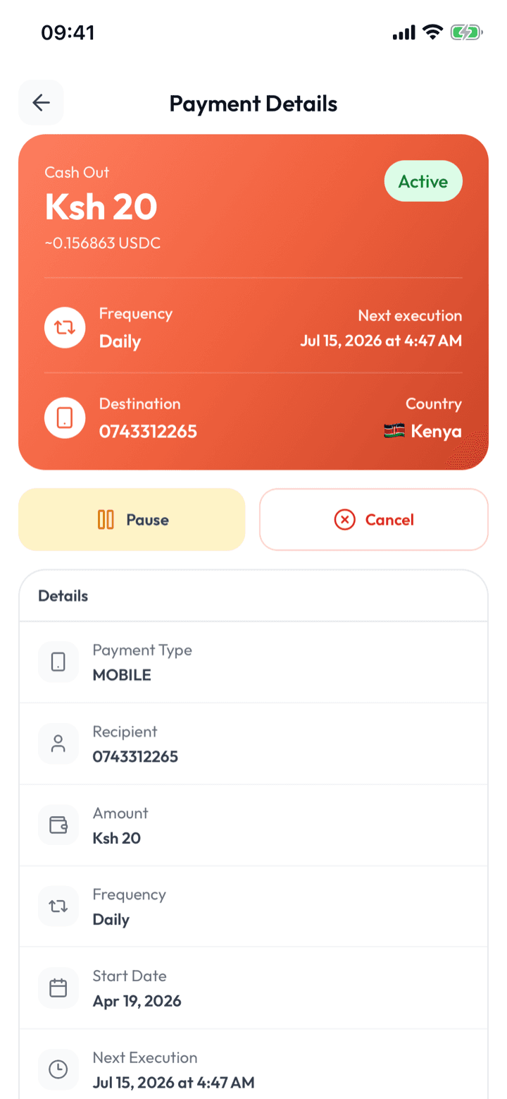 Expendi Automated Payments screen